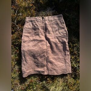 vintage linen Y2K midi pencil skirt